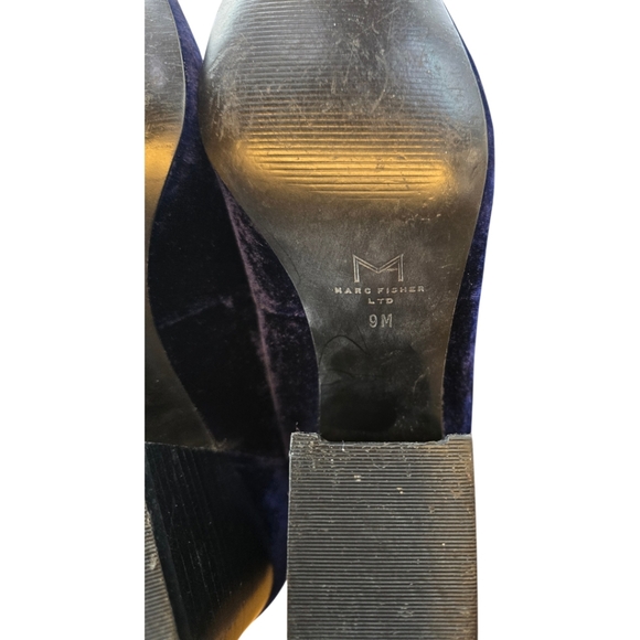 Marc Fisher LTD Marlo Blue Velvet Pump Loafers 9 - Picture 10 of 11